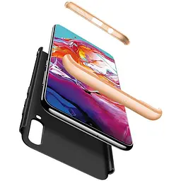 Чохол-накладка GKK 3 in 1 Hard PC Case Samsung Galaxy A70 Gold/Black - мініатюра 3