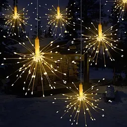 Гірлянда штора Fire Work 450 led, 5 гілок, бахрома, світлодіодна - мініатюра 2