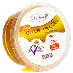 Цукрова паста для депіляції Silk&Soft в домашніх умовах мануальна 250 г №03 Ультра тверда