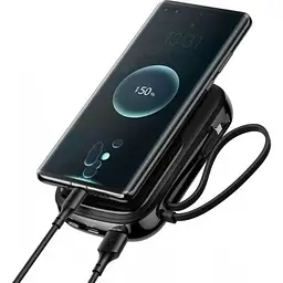 Зовнішній акумулятор Baseus Qpow 20000 mAh 22.5w вбудований кабель USB-C (PPQD-I01) чорний - мініатюра 4