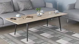 Стіл журнальний трансформер Dandi Small Ferrum-decor 45x120(160)x60 Чорний метал ДСП Дуб Сан-Марино 16 мм (FRD-106790) - мініатюра 8