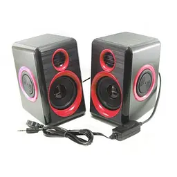 Комп'ютерні колонки акустика 2.0 USB FnT FT-165 Червоні - мініатюра 3