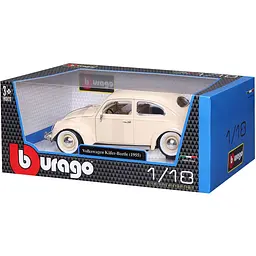 Автомодель Bburago Volkswagen Kafer Beetle 1955, 1:18 бежева (18-12029 CM) - мініатюра 7