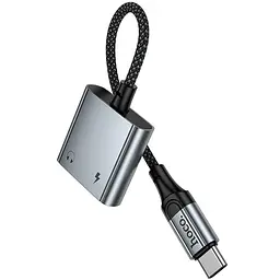 Перехідник Hoco UPA34 Type-C to Type-C + 3.5mm Metal gray - мініатюра 5
