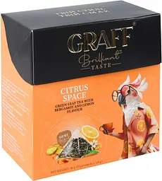 Уцінка. Чай зелений Graff Citrus space у пірамідках 36 г (20 шт. х 1.8 г)