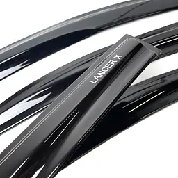 Дефлектори вікон вітровики Acrylic для Mitsubishi Lancer X 2007- Гнучкі - мініатюра 6