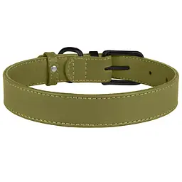 Нашийник для собак BronzeDog Premium шкіряний оливковий 2.5х30-39 см 42045/T - мініатюра 2