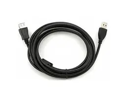 Кабель USB 2.0 AM - USB AF, 1.5 м, чорний, Atcom, феритовий фільтр (17206) - мініатюра 2