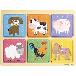 Пазли Melissa & Doug Друзі ферми дерев'яні у футлярі (MD31363) - мініатюра 4