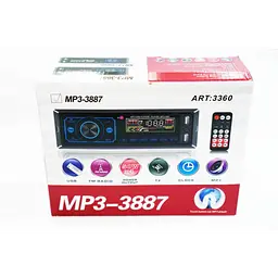 Автомагнітола, магнітола з пультом та сенсорним дисплеєм 3887 ISO+FM+USB+SD+AUX+Bluetooth 4x50W 1Din - мініатюра 6