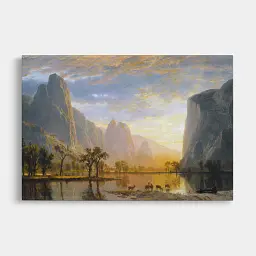 Інтер'єрна картина Долина Йосеміті, Альберт Бірштадт, Albert Bierstadt, репродукція картини, 60×90 см (id7003)