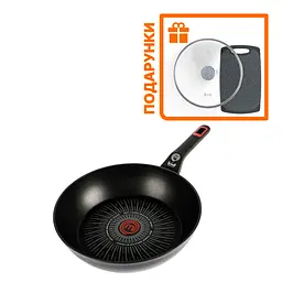 Сковорода універсальна глибока MasterChef 28 см + кришка скляна та дошка - мініатюра 4