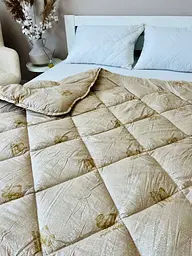 Ковдра євро зимова з вовни Leri Max Pure Wool 21505 200х215 см бежева - мініатюра 4