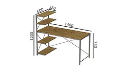 Комп'ютерний стіл Ferrum-decor Джек 75x140x60 Сірий ДСП Артизан (FRD-104419) - мініатюра 3