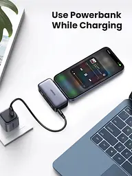 УМБ Ugreen 5000mAh 22,5W USB-C In/Out, with build-in Type-C connector (PB503) сірий - мініатюра 4
