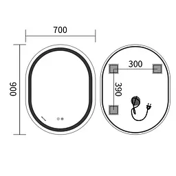 Дзеркало Mixxus Premium Ellipse MV05-90x70-Reverse MP6644 - мініатюра 8