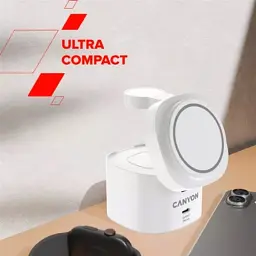 Зарядний пристрій Canyon 4-in-1 wireless charging stand 30W + cable 1.0m white (CNS-WCS405WW/A) - мініатюра 9