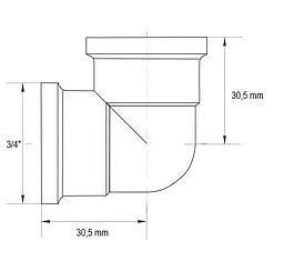 Кутник Koer Kf.L08F.Wn - 3/4'' ВВ (без нікелю) KR3032 - мініатюра 2