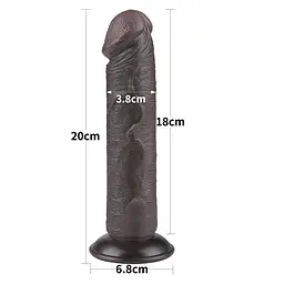 Фалоімітатор чорний Sliding-Skin Dual Layer Dong 8" LoveToy - мініатюра 3