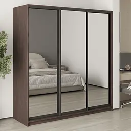Шафа-купе тридверна MebelStar Стандарт BG 3 Дзеркала 200x60x210 см Дуб рістрето (MBS-8516)