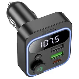 АЗП FM модулятор Hoco E85 Tiger PD20W+QC3.0 (2USB-A/1C) Black - мініатюра 3