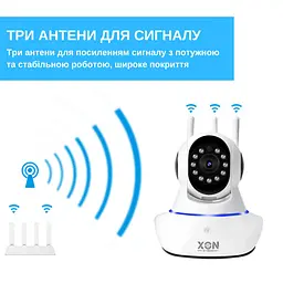IP-камера поворотна XON SmartCam Wi-Fi 1080P (QTWEW21VW 4903) Біла - мініатюра 6