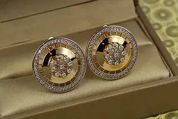 Сережки Xuping Jewelry Чикаго з родієм 2,1 см золотисті