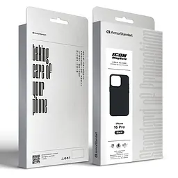 Силиконовый чехол с MagSafe для Apple iPhone 16 Pro, ICON2 MagCase, черный, противоударный, панель с мягкой подкладкой, защита всего корпуса, поддержка беспроводной зарядки, совместим с защитными стеклами и пленками, ArmorStandart (ARM78675) - мініатюра 10