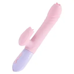 Вібратор Silicone Vibrator USB 7 Function and Thrusting Function / Heating Pink - мініатюра 6