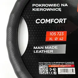Чехол руля Elegant XL 41-43 см Перфорація 1 шов Екожа Чорний (EL105 723) - мініатюра 2