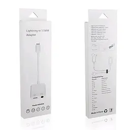 Аудіоадаптер для Apple розгалужувач Lightning TRRS 3.5 F/ Lightning F 0.1 м білий - мініатюра 2