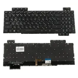 Клавіатура для ноутбука ASUS (GL703GS, GL703GM) rus, black, без фрейма, підсвічування клавіш(оригінал)