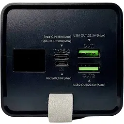 Павербанк Remax RPP-321 / 50000мАг / 22,5 Вт / USB-C + USB-A + microUSB / PD + QC / з ліхтариком / Чорний - мініатюра 3