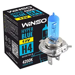 Галогенова лампа Winso H4 12V 60/55W P43t-38 HYPER BLUE 4200K(712440)