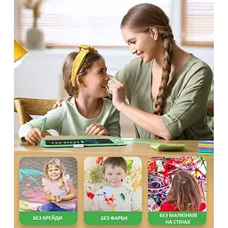 Дитячий LCD планшет для малювання Beiens Динозаврик 10”Multicolor зелений (К1006green) - мініатюра 7