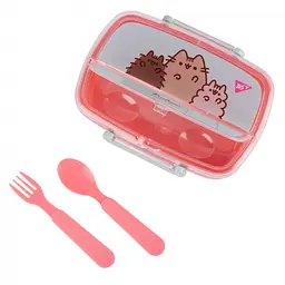 Контейнер Yes Pusheen 750 мл з приладдям рожево-блакитний (708371) - мініатюра 4
