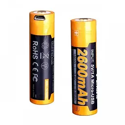 Акумулятор Fenix 18650  2600 mAh micro usb зарядка (ARB-L18-2600U)