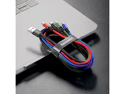 Кабель USB Type-C/Lightning/Micro USB BASEUS Rapid 4-in-1 USB-A to 2xUSB-C/Lightning/Micro-USB 1.2m Black (CA1T4-B01) - мініатюра 6