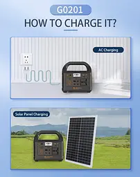 Портативна електростанція 200W - LiFePO4 батарея, з функцією UPS, розеткою 220В, швидкою зарядкою PD та сонячним входом. - мініатюра 25