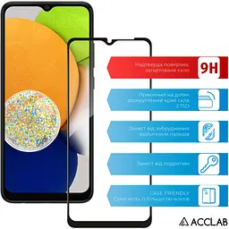 Скло захисне ACCLAB Full Glue Samsung A03 Black (1283126521621) - мініатюра 3