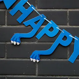 Гірлянда Динозавр Happy Birthday універсальний, синій - мініатюра 2