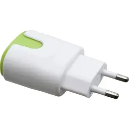 Зарядний пристрій Patron 2xUSB 2.0 2A/1A white/green (PN-2USB-220V-G) - мініатюра 2