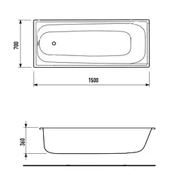 Ванна сталева Pro Steel 150x70x39 з ніжками та кріпленнями на болтах, нова, біла - мініатюра 4