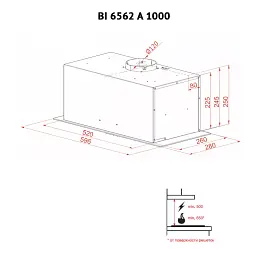 Витяжка повновбудована Perfelli BI 6562 A 1000 W LED GLASS - мініатюра 12