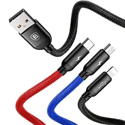 Кабель Baseus Three Primary Colors 3 в 1 5A (1.2 м) CAMLT-BSY01