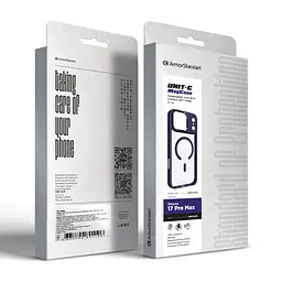 Чехол Apple iPhone 17 Pro Max, Unit MagSafe, синий, прозрачный, магсейф, противоударный, магнитный, панель-накладка с поддержкой MagSafe, с поддержкой беспроводной зарядки, TPU+PC, защита всего корпуса, ударопрочный, ArmorStandart (ARM86298) - мініатюра 6
