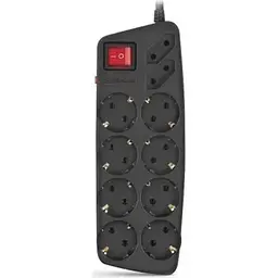 Мережевий фільтр живлення REAL-EL REAL-EL RS-10 Protect, 3m, black (EL122300039)