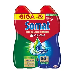Гель для миття посуду в посудомийці Somat Exellence Duo Gel Антижир 684 мл + 684 мл (9000101819199)