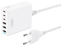Сітчастий зарядний пристрій XO L133 Desktop GaN 3USB-A/3USB-C 75W 1.5m Білий