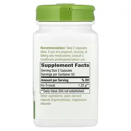 Корень гірчака багатоквіткового Nature's Way Fo-Ti Root, 100 вегакапсул для підтримки волосся, шкіри та нігтів - мініатюра 2